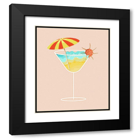 Beach in a Glass Black Modern Wood Framed Art Print with Double Matting by Smith, Karen