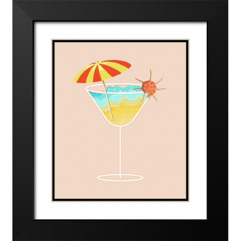 Beach in a Glass Black Modern Wood Framed Art Print with Double Matting by Smith, Karen