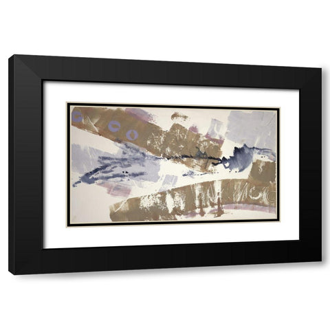 Abstract Blue I Black Modern Wood Framed Art Print with Double Matting by Eaton, Winnie