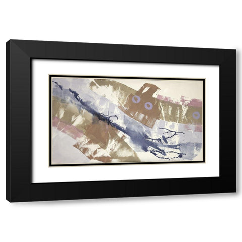 Absract Blue II Black Modern Wood Framed Art Print with Double Matting by Eaton, Winnie