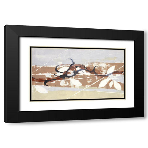 Abstract White Leaf I Black Modern Wood Framed Art Print with Double Matting by Eaton, Winnie