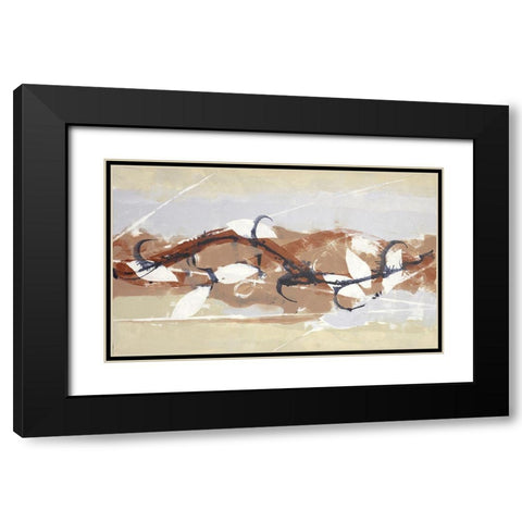 Abstract White Leaf II Black Modern Wood Framed Art Print with Double Matting by Eaton, Winnie