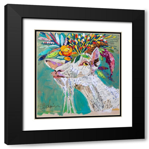 Billiegoat Black Modern Wood Framed Art Print with Double Matting by St Hilaire, Elizabeth