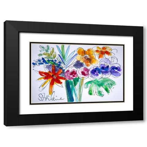Joy Black Modern Wood Framed Art Print with Double Matting by St Hilaire, Elizabeth