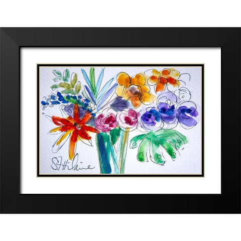 Joy Black Modern Wood Framed Art Print with Double Matting by St Hilaire, Elizabeth