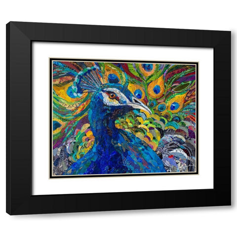 A Peacock Party Black Modern Wood Framed Art Print with Double Matting by St Hilaire, Elizabeth