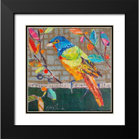 Bunting Blue Black Modern Wood Framed Art Print with Double Matting by St Hilaire, Elizabeth