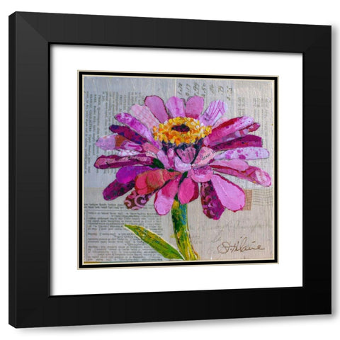 Z is for Zinnia Black Modern Wood Framed Art Print with Double Matting by St Hilaire, Elizabeth