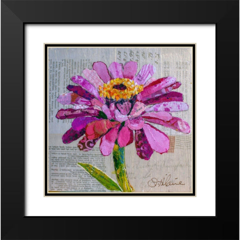 Z is for Zinnia Black Modern Wood Framed Art Print with Double Matting by St Hilaire, Elizabeth