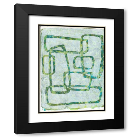 Monoprint II Black Modern Wood Framed Art Print with Double Matting by St Hilaire, Elizabeth