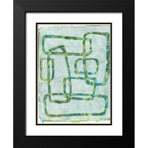 Monoprint II Black Modern Wood Framed Art Print with Double Matting by St Hilaire, Elizabeth