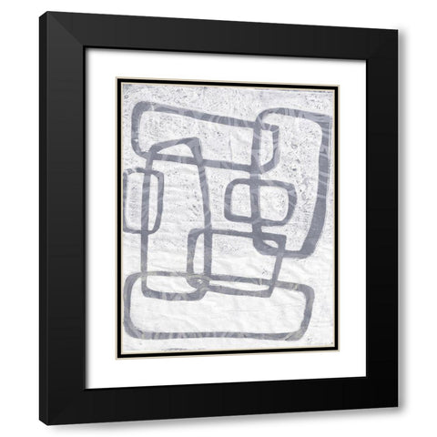 Monoprint III Black Modern Wood Framed Art Print with Double Matting by St Hilaire, Elizabeth