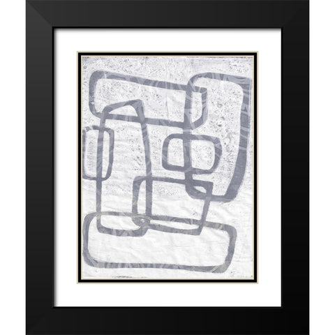 Monoprint III Black Modern Wood Framed Art Print with Double Matting by St Hilaire, Elizabeth