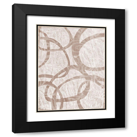 Monoprint V Black Modern Wood Framed Art Print with Double Matting by St Hilaire, Elizabeth