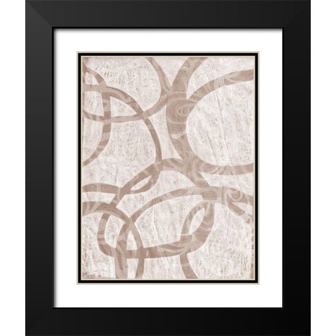 Monoprint V Black Modern Wood Framed Art Print with Double Matting by St Hilaire, Elizabeth