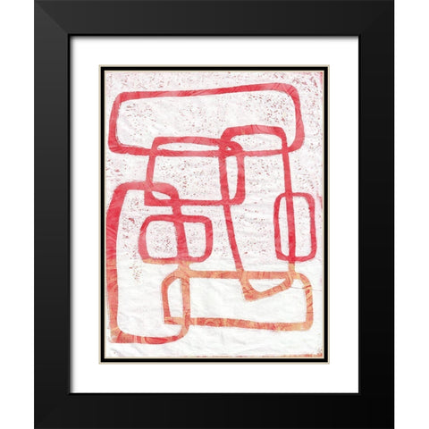 Monoprint VII Black Modern Wood Framed Art Print with Double Matting by St Hilaire, Elizabeth