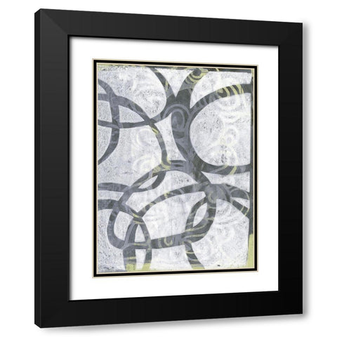Monoprint XIII Black Modern Wood Framed Art Print with Double Matting by St Hilaire, Elizabeth