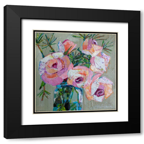 Pink Pearl Black Modern Wood Framed Art Print with Double Matting by St Hilaire, Elizabeth