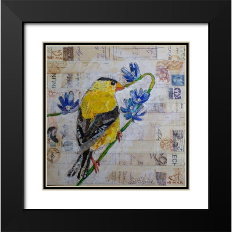 Gold Finch US Mail Black Modern Wood Framed Art Print with Double Matting by St Hilaire, Elizabeth