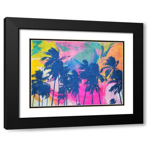 Tropical Palms Nature Magic I Black Modern Wood Framed Art Print with Double Matting by Orlov, Irena