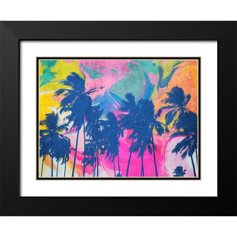 Tropical Palms Nature Magic I Black Modern Wood Framed Art Print with Double Matting by Orlov, Irena