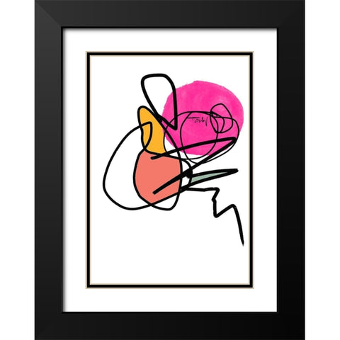 Shapes and Lines III Black Modern Wood Framed Art Print with Double Matting by Orlov, Irena