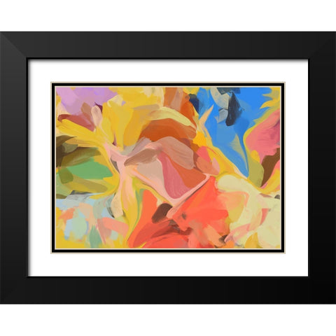 Color Burst Abstraction II Black Modern Wood Framed Art Print with Double Matting by Orlov, Irena