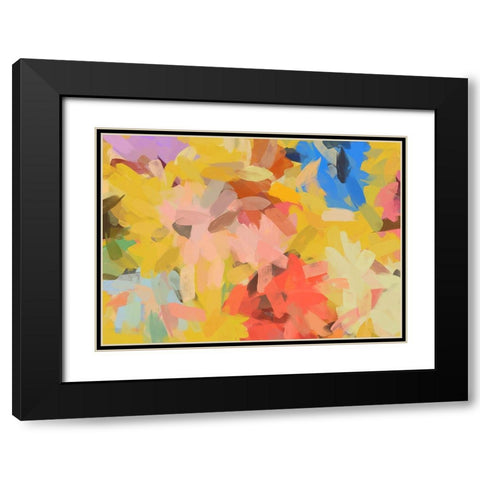 Color Burst Abstraction III Black Modern Wood Framed Art Print with Double Matting by Orlov, Irena