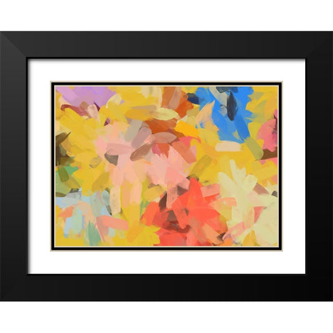 Color Burst Abstraction III Black Modern Wood Framed Art Print with Double Matting by Orlov, Irena
