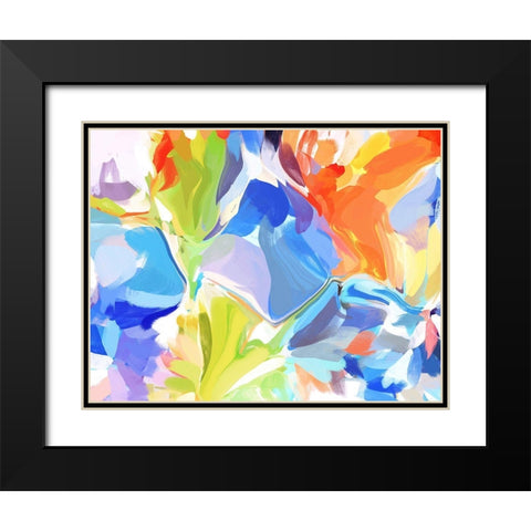 Color Burst Abstraction V Black Modern Wood Framed Art Print with Double Matting by Orlov, Irena