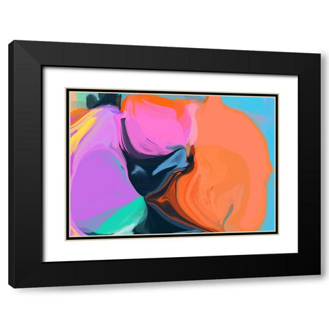 Color Burst Abstraction XII Black Modern Wood Framed Art Print with Double Matting by Orlov, Irena