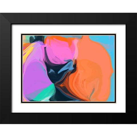 Color Burst Abstraction XII Black Modern Wood Framed Art Print with Double Matting by Orlov, Irena