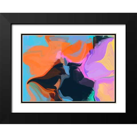 Color Burst Abstraction XIII Black Modern Wood Framed Art Print with Double Matting by Orlov, Irena