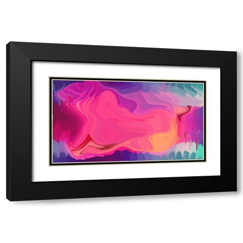 Color Burst Abstraction XV Black Modern Wood Framed Art Print with Double Matting by Orlov, Irena