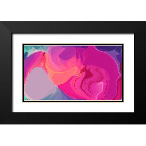 Color Burst Abstraction XVI Black Modern Wood Framed Art Print with Double Matting by Orlov, Irena