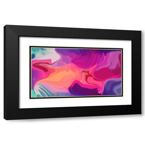 Color Burst Abstraction XVII Black Modern Wood Framed Art Print with Double Matting by Orlov, Irena
