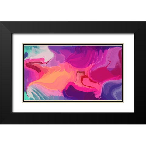 Color Burst Abstraction XVII Black Modern Wood Framed Art Print with Double Matting by Orlov, Irena