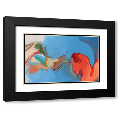 Color Burst Abstraction XIX Black Modern Wood Framed Art Print with Double Matting by Orlov, Irena