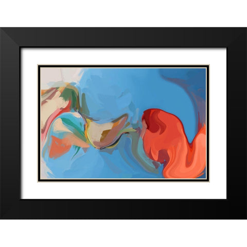 Color Burst Abstraction XIX Black Modern Wood Framed Art Print with Double Matting by Orlov, Irena