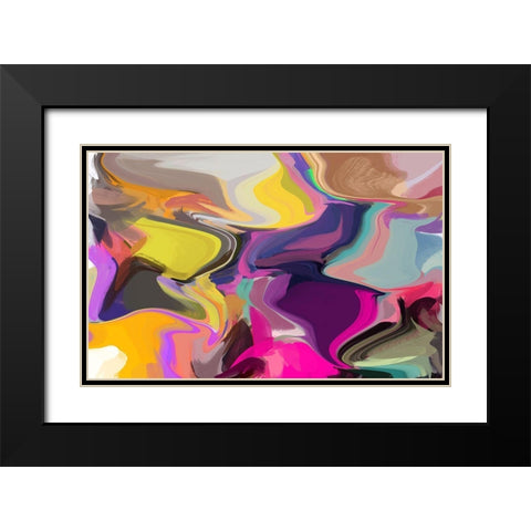 Color Burst Abstraction XXI Black Modern Wood Framed Art Print with Double Matting by Orlov, Irena