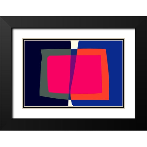 Art Shape Colors design II Black Modern Wood Framed Art Print with Double Matting by Orlov, Irena