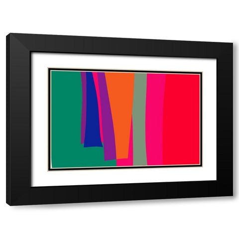 Art Shape Colors design III Black Modern Wood Framed Art Print with Double Matting by Orlov, Irena