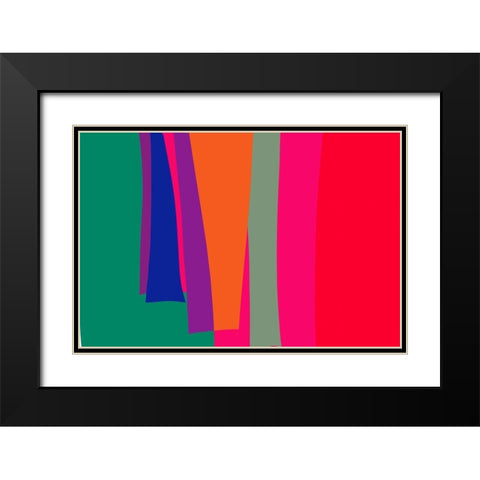 Art Shape Colors design III Black Modern Wood Framed Art Print with Double Matting by Orlov, Irena