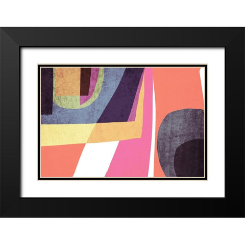Art Shape Colors design VI Black Modern Wood Framed Art Print with Double Matting by Orlov, Irena