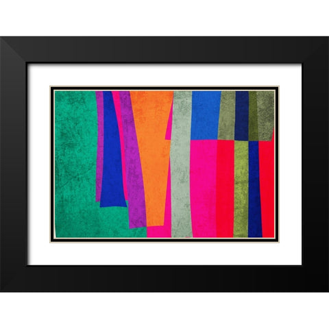 Art Shape Colors design VII Black Modern Wood Framed Art Print with Double Matting by Orlov, Irena