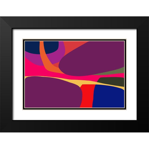 Art Shape Colors design XI Black Modern Wood Framed Art Print with Double Matting by Orlov, Irena