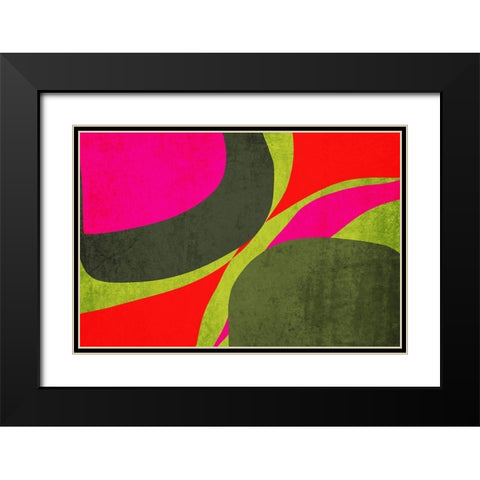 Art Shape Colors design XII Black Modern Wood Framed Art Print with Double Matting by Orlov, Irena