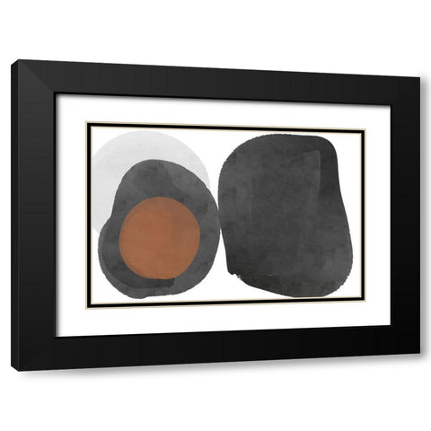 Art Shape Colors design XXV Black Modern Wood Framed Art Print with Double Matting by Orlov, Irena