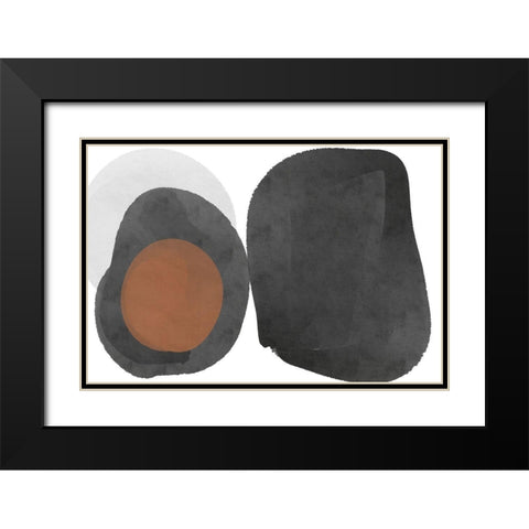 Art Shape Colors design XXV Black Modern Wood Framed Art Print with Double Matting by Orlov, Irena