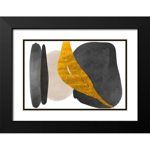 Art Shape Colors design XXVI Black Modern Wood Framed Art Print with Double Matting by Orlov, Irena